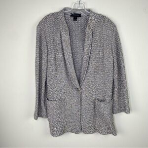 St.John’s Gray tan tweed like Blazer jacket size 12